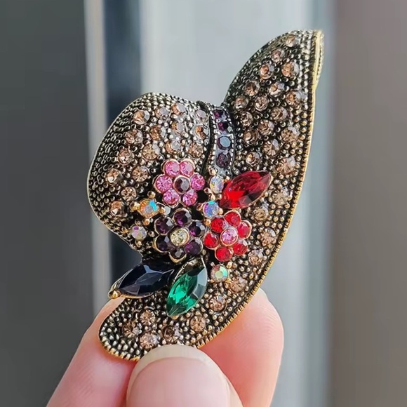 Colorful Rhinestone Brooch - Picture 3 of 5